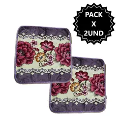 GENERICO - Pack x2 Alfombras Piso de flores de 50x50cm - Morado