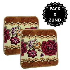 GENERICO - Pack 2 Alfombras de flores Piso Cuadrado de 50x50cm - DORADO