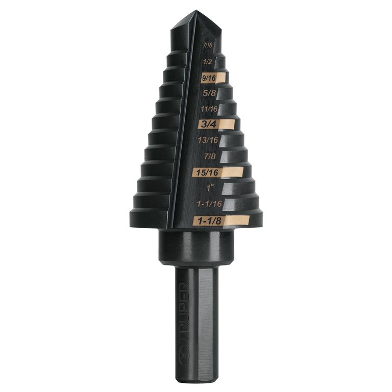 Broca 7/16" - 1 1/8" Escalonada para Fierro Metal HSS 101458