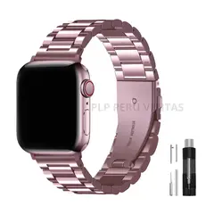 IMPORTADO MC - Correa Acero Apple Watch y Smartwatch 42mm a 49mm Rose Pink