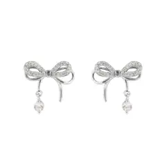 CLEO JOYAS & ACCESORIOS - Arete Lazo Coquette Plata