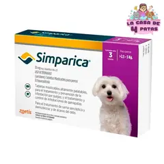 SIMPARICA - De 2.5 - 5 kg x 3 Pastillas