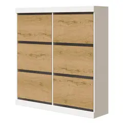 MUEBLES MACRUMO - Zapatera de 6 divisiones con puertas abatibles- color Tribeca