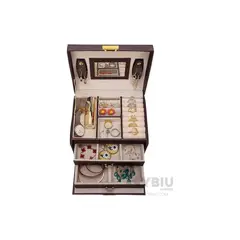 GENERICO - Estuche Organizador de Cuero Marron Y+Envoltorio de Regalo