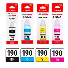 CANONTEX - Tinta canon GI-190 kit de 4 colores Negro.Cian.Magenta y Yellow