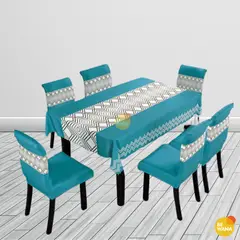 CASATEX - Mantel de Mesa y Fundas Para 6 Sillas de Tela 152 x 228cm