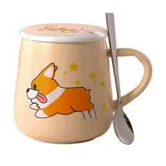 GENERICO - Taza de Zorro con tapa Ceramica Kawai