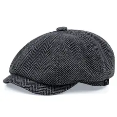 KAST PE - Boina Gorra Hombre Modelo Beck Jaspeado Gris Oscuro - Talla L