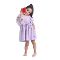 NATA COTON - VESTIDO ALGODÓN BOBOS MANGA CORTA NIÑA LILA