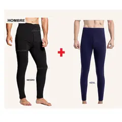 OEM - Pack x 2 Pantalones Calentador Hombre Micropolar - Pack Termico Invierno