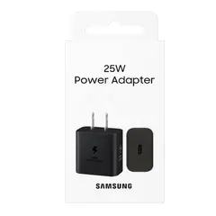 SAMSUNG - Cargador 25W Galaxy S23 S23 Plus S23 Ultra Adaptador GAN - Negro