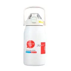 INSPIRA - Termo De Acero Inoxidable Con Pajita Portable Acabado Mate