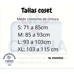 GENERICO - Corsé faja semirigido lumbosacro con varillas de aluminio talla XL