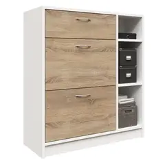 MUEBLES MACRUMO - Zapatera Multifuncional con puertas abatibles- color Vienés