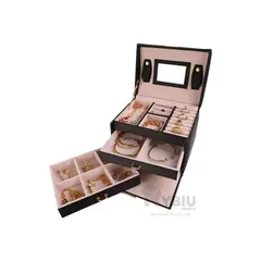 GENERICO - Estuche Organizador de Cuero Negro Y+Envoltorio de Regalo