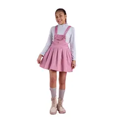 KIDS MASHMELO - Jumper Con Pedreria Media Luna Con Volante Para Niña