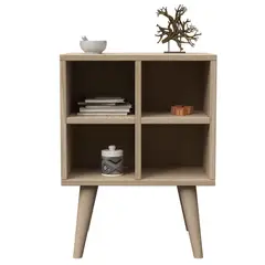 MUEBLES MACRUMO - Velador Vintage 4 divisiones - color Arena