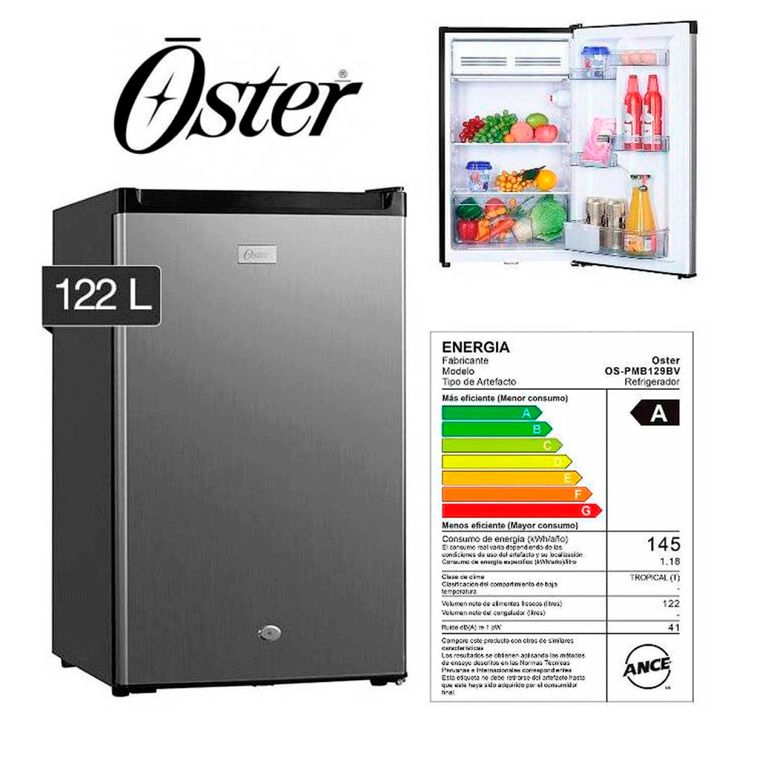 FRIGOBAR 122L OS-PMB129BV PLATEADO