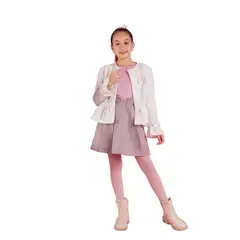 KIDS MASHMELO - Chompa Con Faldon Recogido Y Lazo Para Niña