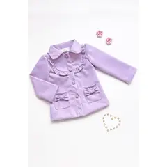 KIDS MASHMELO - Abrigo De Paño Con Cuello Redondo Para Niña