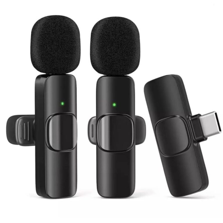 Micrófono Inalámbrico Solapero Pechero 2 En 1 Celular Usb C