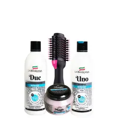 LA BRASILIANA - Uno 500Gr +Due 500Gr + Mascara Reconstructora 250Gr + Cepillo 3 En 1