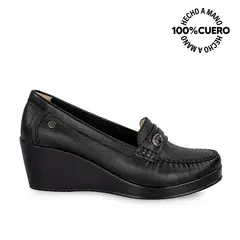 VIALE - Zapato Mocasín Casual DOM-2401 Negro Cuero