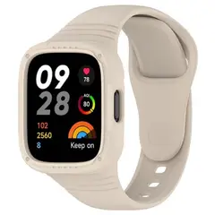GENERICO - CORREA MAS CASE PARA XIAOMI REDMI WATCH 3 ACTIVE Y LITE - BEIGE