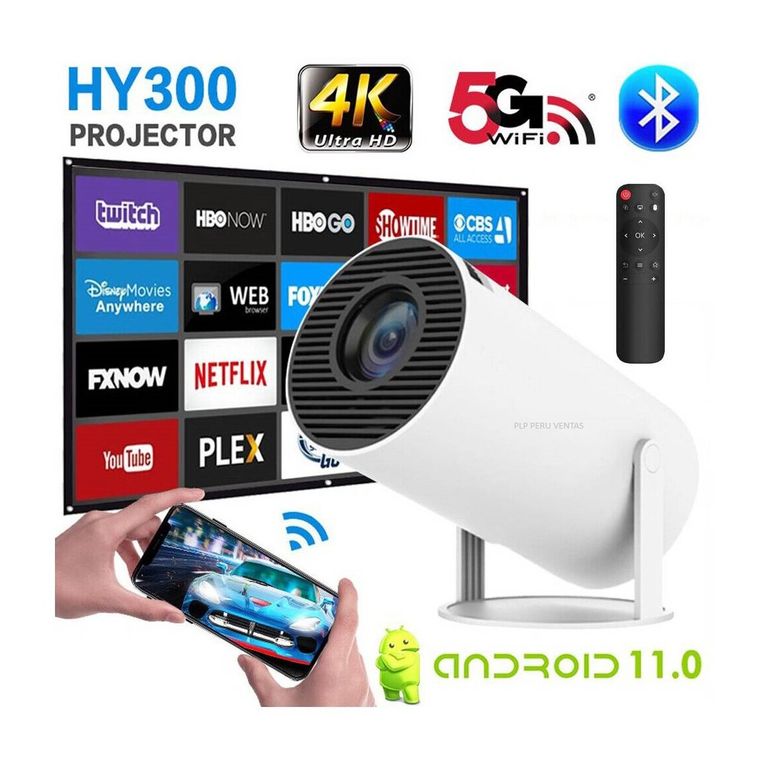 Proyector HY300 PRO Smart 4K Bluetooth Android11 Wifi 5G