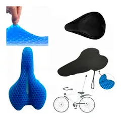 GENERICO - ASIENTO COJIN DE GEL PARA TODO TIPO DE BICICLETA FUNDA