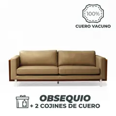 GIORDANO - Sofá 3 Cuerpos Ebraim - Cuero Italiano