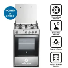 INDURAMA - Cocina a Gas Viena QZ 4 Hornillas Croma 2023