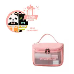GENERICO - Neceser Espacioso de Maquillaje en Rosado Y+Papel de Regalo
