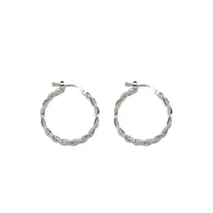 CLEO JOYAS & ACCESORIOS - Arete argolla entorchada plata