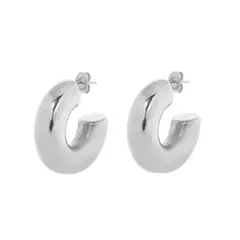 CLEO JOYAS & ACCESORIOS - HOOP ARGOLLA CHUNKY PLATEADO