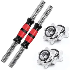 REAL FITNESS PERU - Mancuernas Macizo Cromadas mango Rojo RF