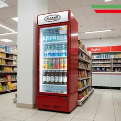 ALFANO - Vitrina exhibidora 1 puerta 350 litros roja