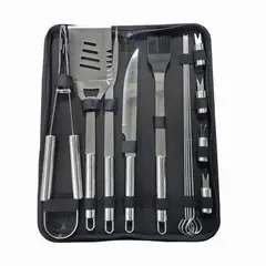 GENERICO - Set de 13 Utensilios Para Parrilla Mas Estuche
