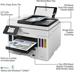 CANON - Impresora Maxify GX7010 Multifuncional FAX WIFI LAN USB