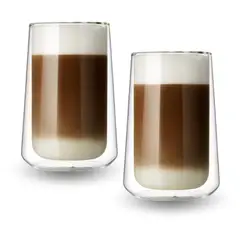 INSPIRA - Set de 2 Vasos Alto Doble Pared de Vidrio 350 ml
