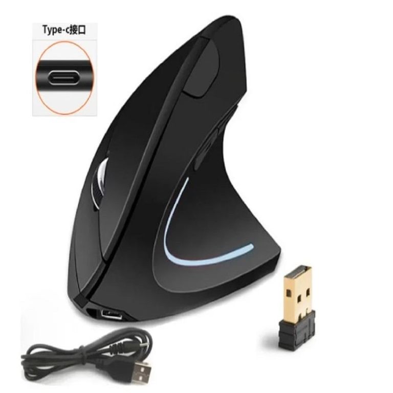 Mouse Recargable Inalambrico Ergonomico Vertical 2.4Ghz, USB 3.0