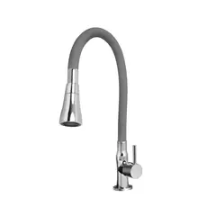 VAINSA - Llave de cocina al mueble Bali con pico flexible gris