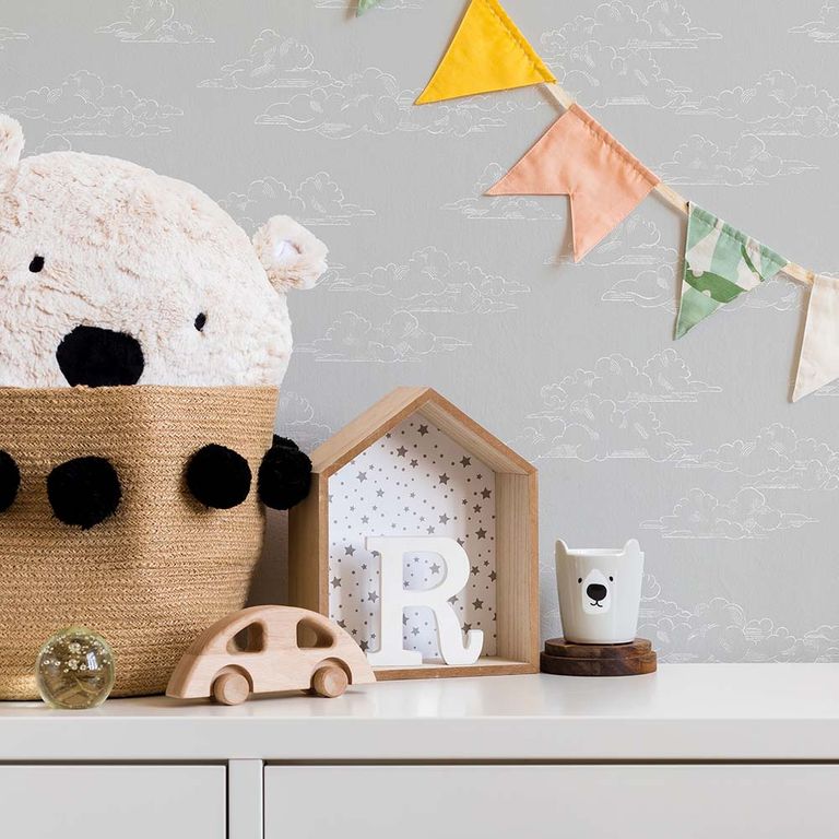 Papel Tapiz Kids Home Vintage Cloud 052X10 Mts Grey