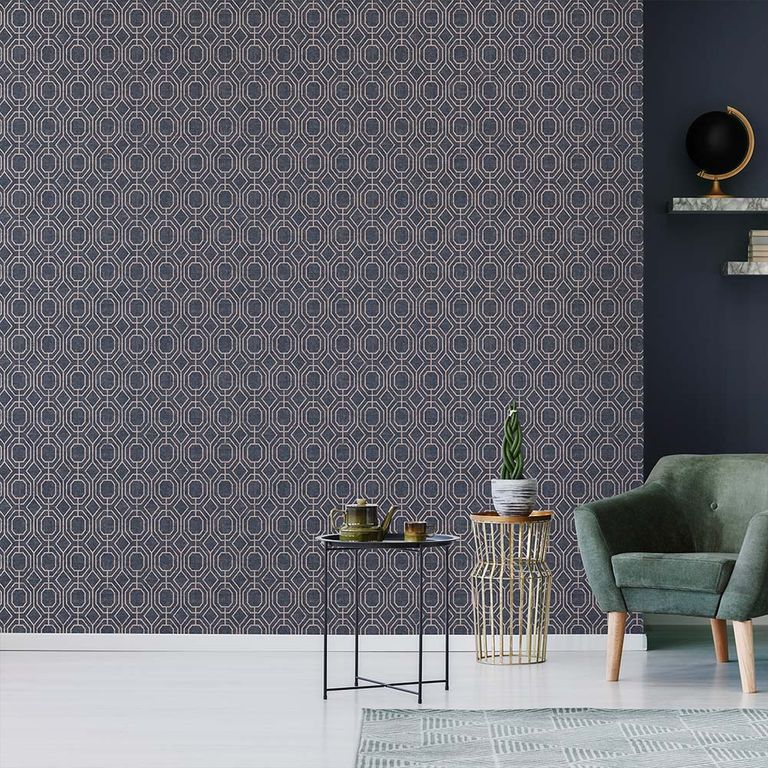 Papel Tapiz Secret Garden Luxe Geo 052X10 Mts Navy