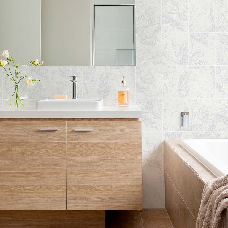 Papel Tapiz Oasis Glitter Marble Tile 052X10 Mts White