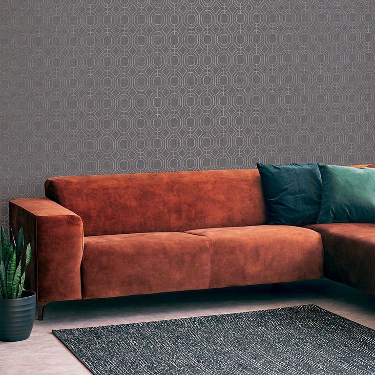 Papel Tapiz Secret Garden Luxe Geo 052X10 Mts Charcoal