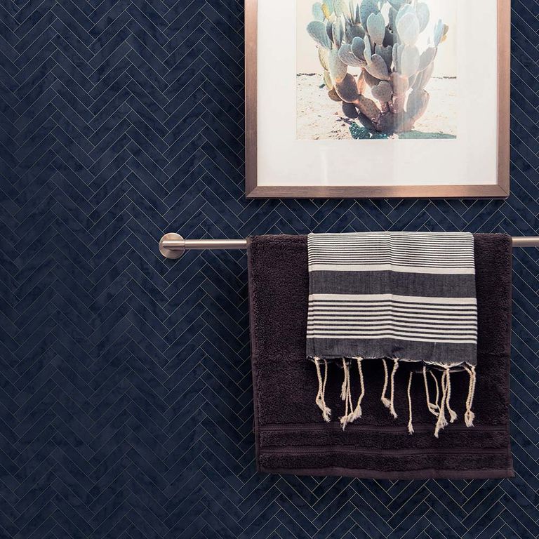Papel Tapiz Oasis Marble Chevron Tile 052X10 Mts Navy
