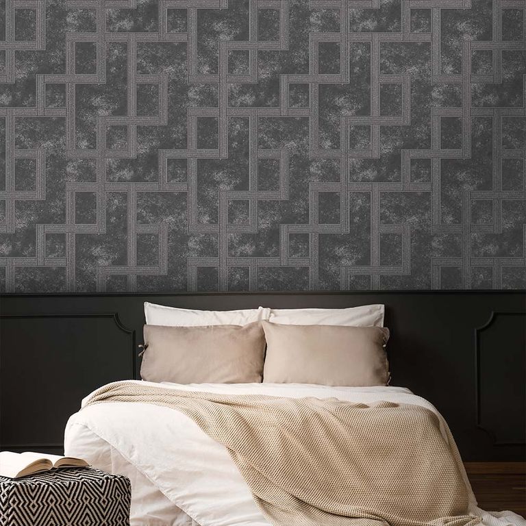 Papel Tapiz Opulence Gilded Greek Key 052X10 Mts Onyx