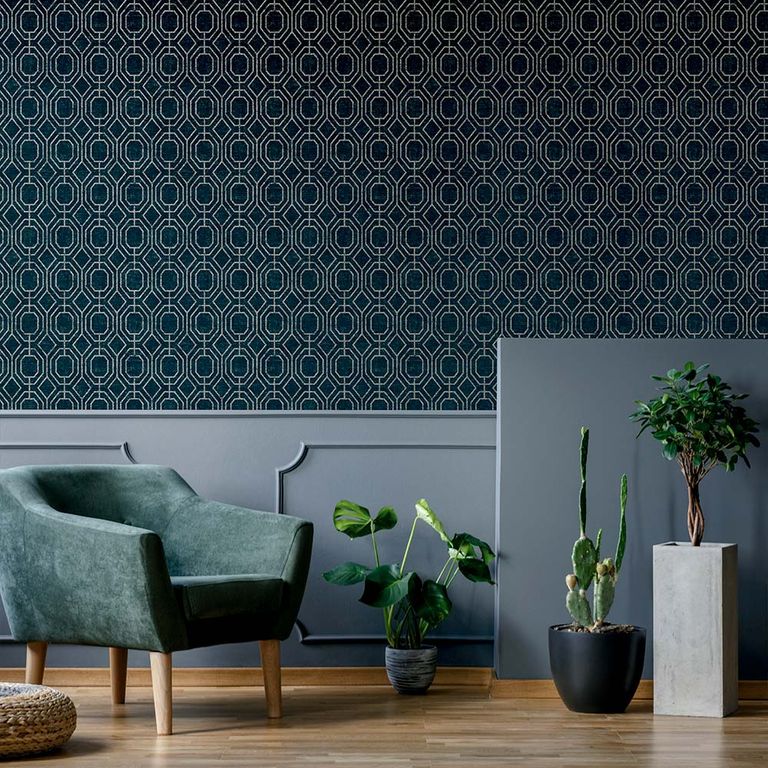 Papel Tapiz Secret Garden Luxe Geo 052X10 Mts Teal