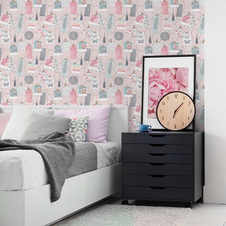 Papel Tapiz Kids Home Clip Frames 052X10 Mts Pink